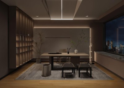 现代茶室3D模型下载
